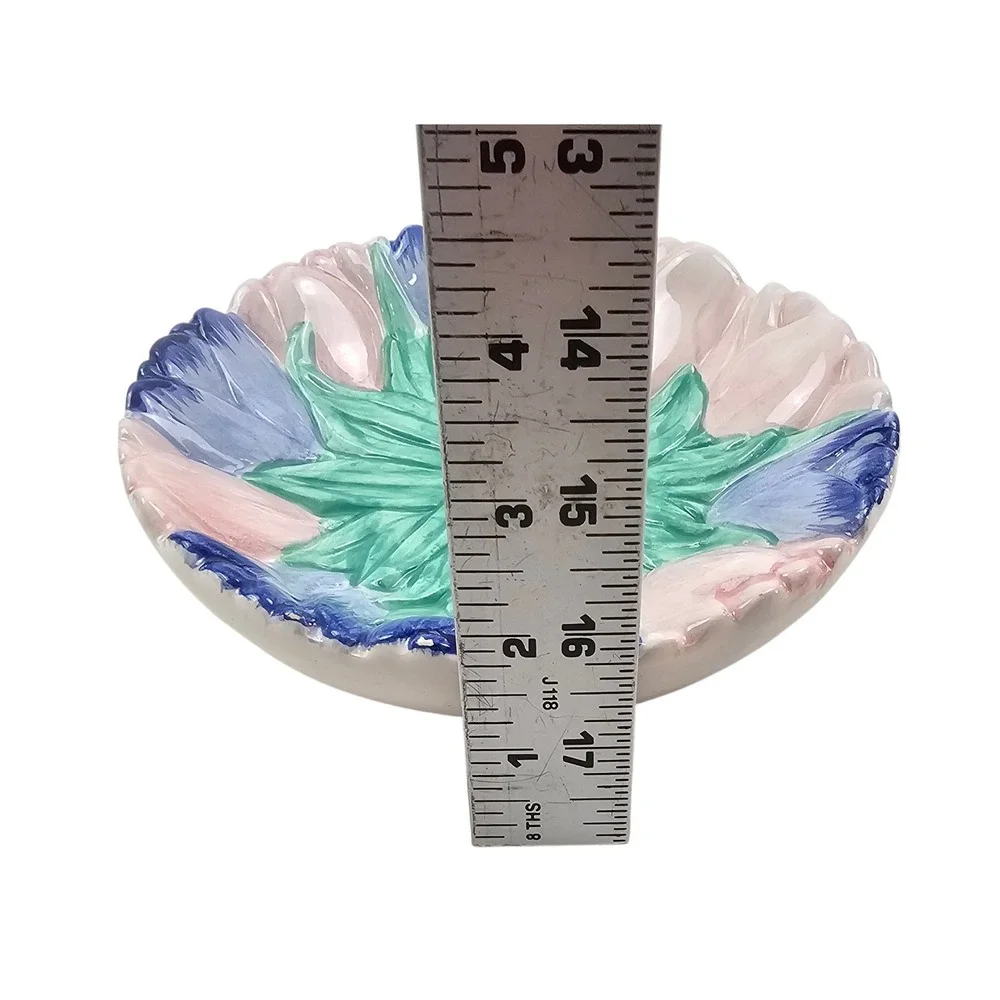 Ceramic Flower Basket Salt and Pepper Shakers Set with Floral Saucer Plate